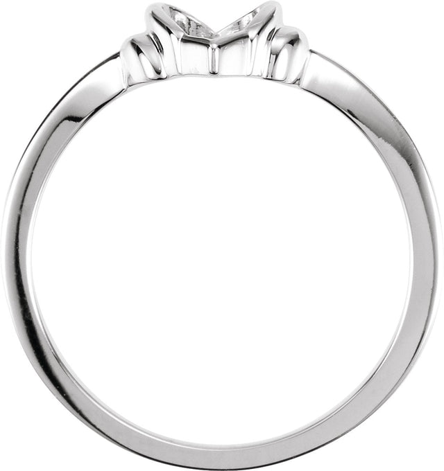 10K Gold Heart Ring - White Gold - view 2