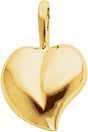 14K Gold Heart Pendant – 16x11mm - Yellow Gold