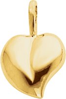 18K Gold Heart Pendant – 16x11mm