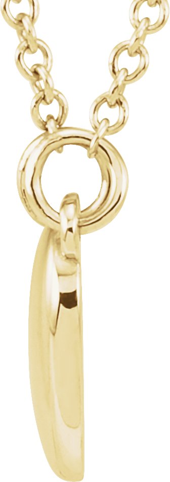 14K Gold Heart Necklace – 9x8.45mm - Yellow Gold - view 2