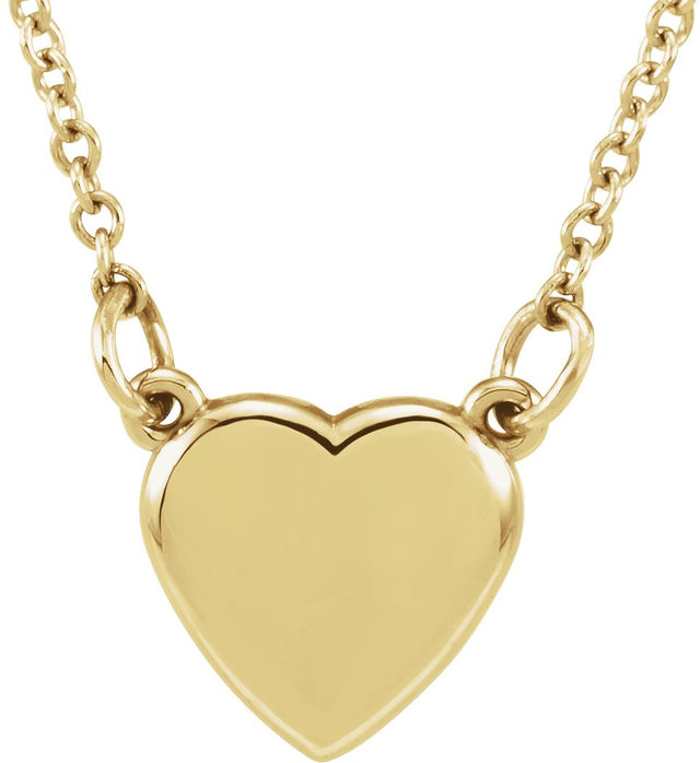 14K Gold Heart Necklace – 9x8.45mm - Yellow Gold