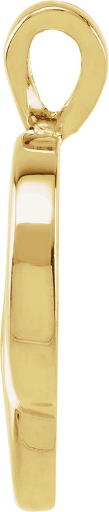 18K Gold Heart Pendant – 18.5x12mm - view 2