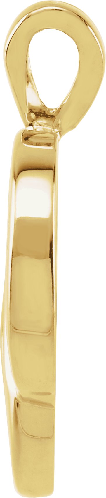 18K Gold Heart Pendant – 18.5x12mm - view 2