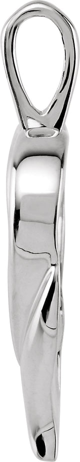 14K Gold Heart Pendant IV - White Gold - view 2