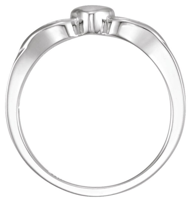14K Gold Heart & Cross Ring IV - White Gold - view 2