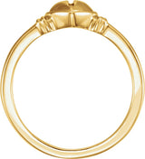 10K Gold Heart & Cross Ring - view 2