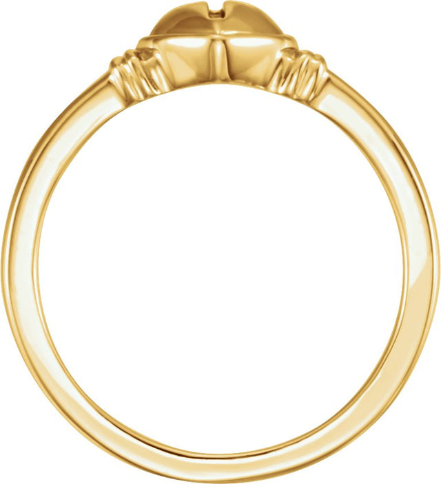 10K Gold Heart & Cross Ring - view 2