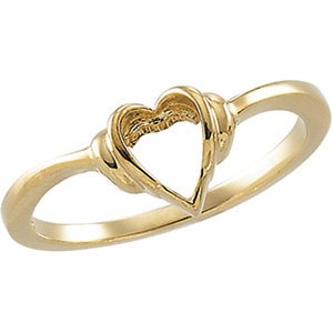 18K Gold Heart Ring