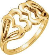 14K Gold Heart Ring VII - Yellow Gold