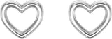 14K Gold Heart Earrings – 5.29x5mm - White Gold - view 2