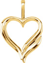14K Gold Heart Pendant IV - Yellow Gold