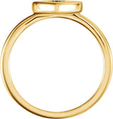 14K Gold Round Natural Diamond Heart Ring - Yellow Gold - view 4