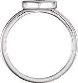 14K Gold Round Natural Diamond Heart Ring - White Gold - view 4