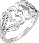 14K Gold Heart Ring VII - White Gold