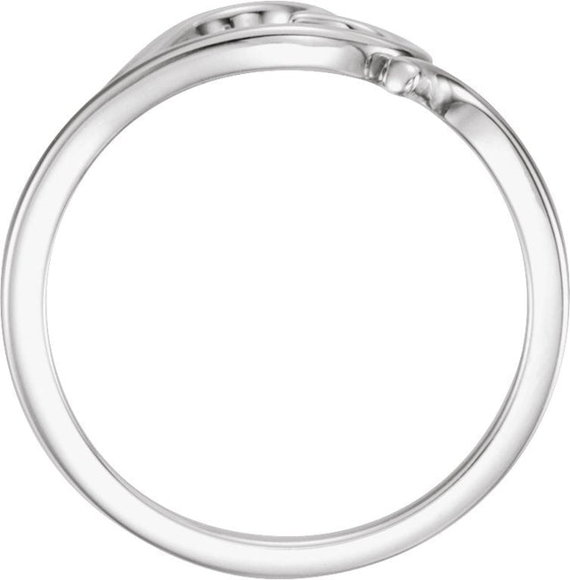 14K Gold Heart Ring IV - White Gold - view 2
