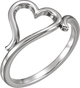 14K Gold Heart Ring IV - White Gold