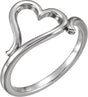 14K Gold Heart Ring IV - White Gold