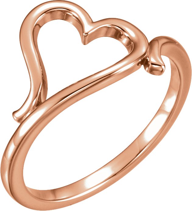 14K Gold Heart Ring IV - Rose Gold