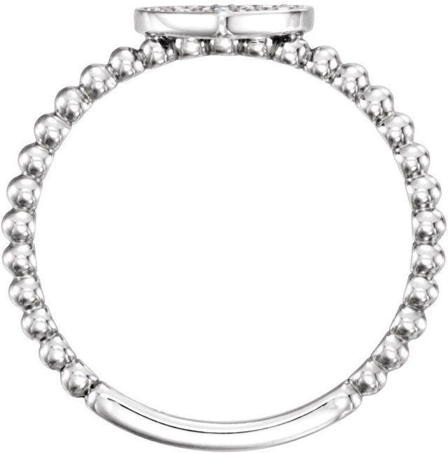 Platinum Round Natural Diamond Cluster Heart Ring - view 4