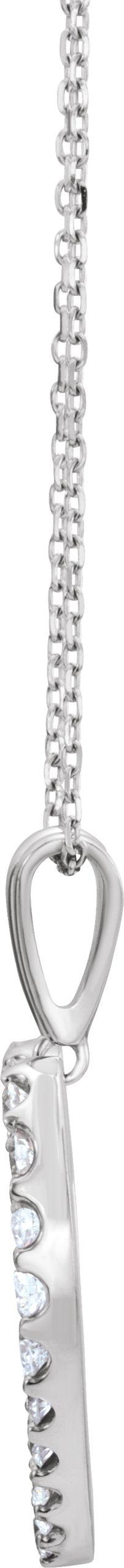14K Gold Round Natural Diamond Heart Necklace – up to 3/8 CTW - White Gold - view 4
