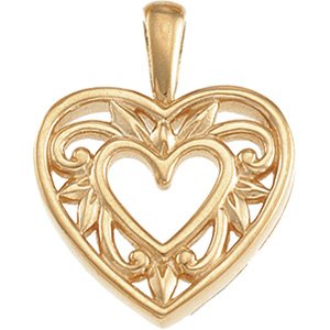 14K Gold Heart Pendant VIII - Yellow Gold