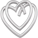 14K Gold Heart Pendant – 29.5x28.75mm - White Gold
