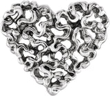 14K Gold Heart Pendant – 17x16mm - White Gold