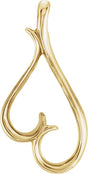 10K Gold Heart Pendant – 23.25x10.35mm