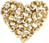 14K Gold Heart Pendant – 17x16mm - Yellow Gold