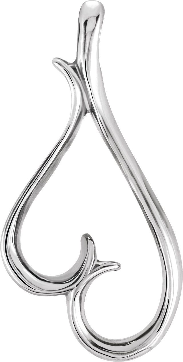 Platinum Heart Pendant – 23.25x10.35mm