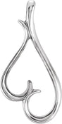 14K Gold Heart Pendant – 23.25x10.35mm - White Gold
