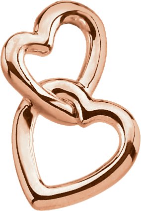 14K Gold Interlocking Heart Necklace or Pendant – 17x13.5mm - Rose Gold