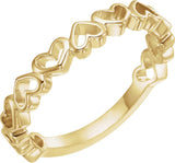 14K Gold Heart Ring V - Yellow Gold