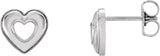14K Gold Heart Earrings – 8.5x8mm - White Gold - view 3
