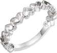 14K Gold Heart Ring V - White Gold