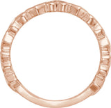 14K Gold Heart Ring V - Rose Gold - view 2