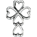 14K Gold Heart Cross Pendant – 28.75x20mm - White Gold