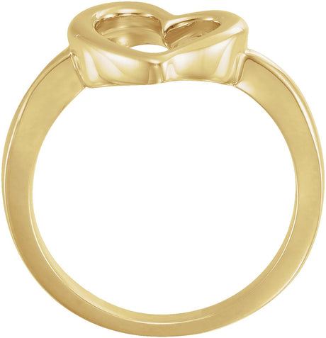10K Gold Heart Ring VI - view 2