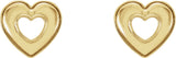 14K Gold Heart Earrings – 8.5x8mm - Yellow Gold - view 4