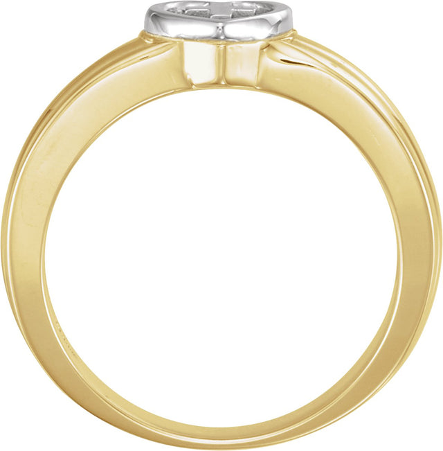 10K Gold Heart & Cross Ring II - view 2