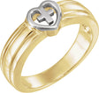 10K Gold Heart & Cross Ring II