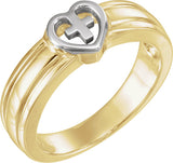 10K Gold Heart & Cross Ring II
