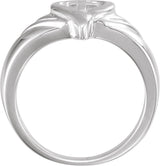 14K Gold Heart & Cross Ring II - White Gold - view 2