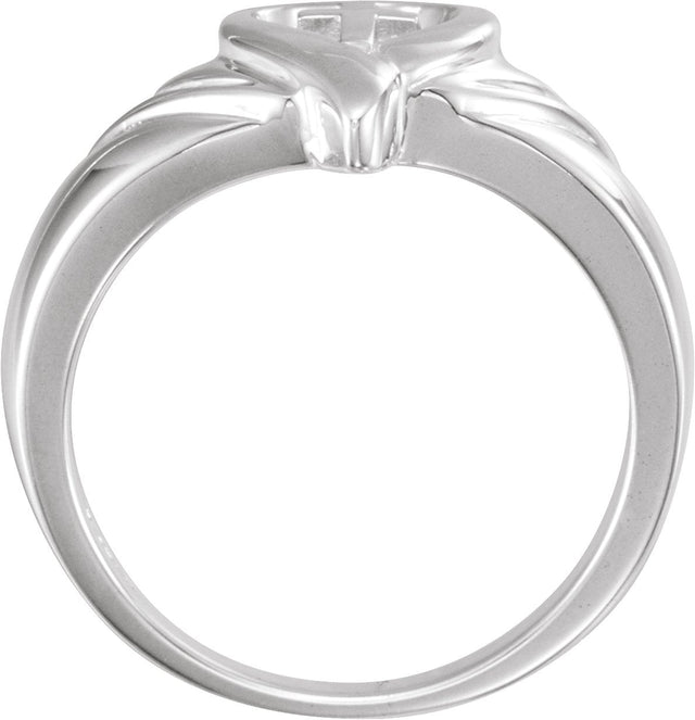 14K Gold Heart & Cross Ring II - White Gold - view 2