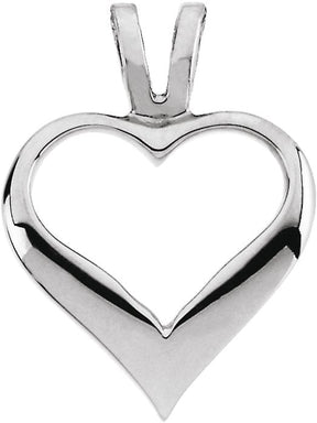 14K Gold Heart Pendant III - White Gold