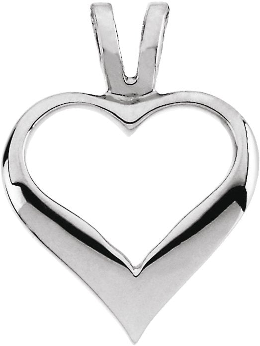14K Gold Heart Pendant III - White Gold
