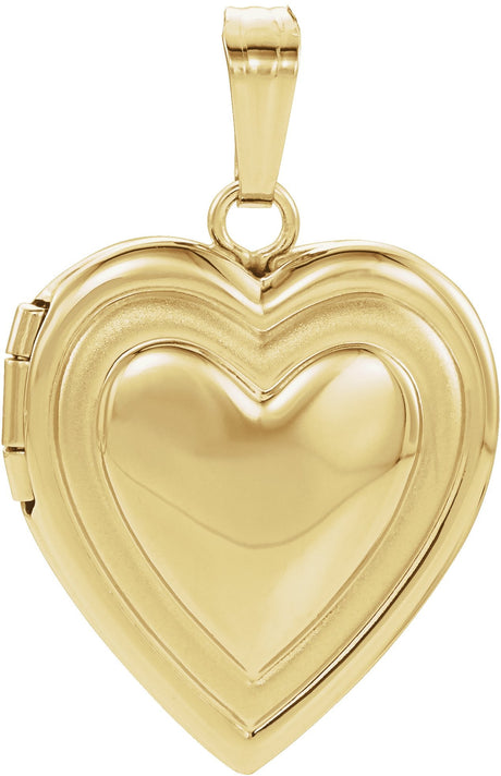 14K Gold Heart Locket – 21.6x14.3mm