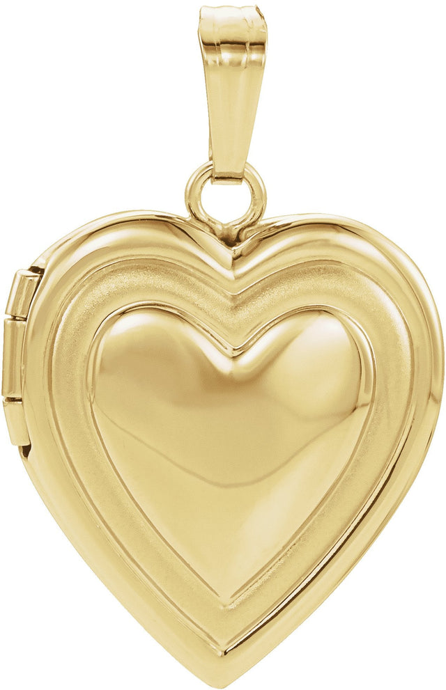 14K Gold Heart Locket – 21.6x14.3mm