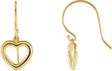 14K Gold Heart Earrings II - Yellow Gold