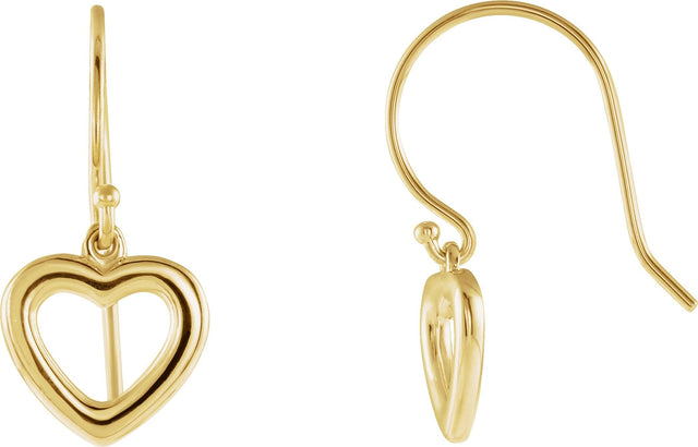 14K Gold Heart Earrings II - Yellow Gold